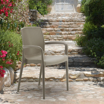 Sedie da giardino con braccioli in polyrattan Rosa | Casamati