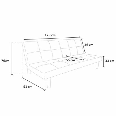 Divano letto clic-clac 3 posti in tessuto moderno e chic Pesco