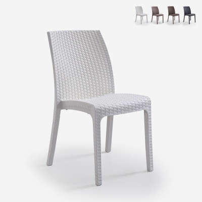 Sedia in polyrattan impilabile per bar e giardino Fresia | Casamati