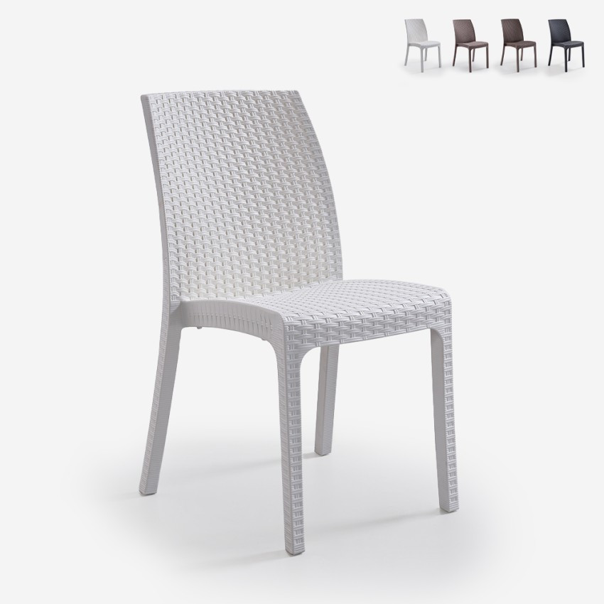 Sedia in polyrattan impilabile per bar e giardino Fresia | Casamati
