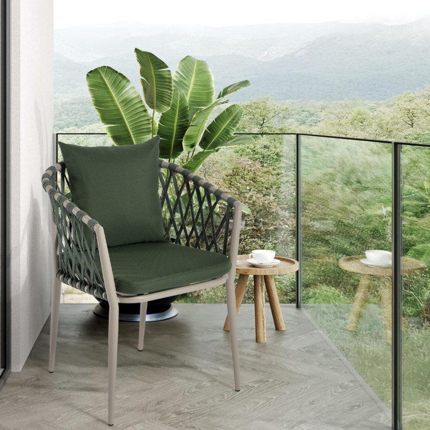 Sedia da giardino imbottita con braccioli Elicriso | Casamati