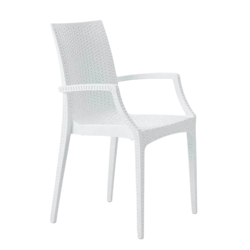 Sedia da giardino con braccioli in polyrattan Gelsomino | Casamati