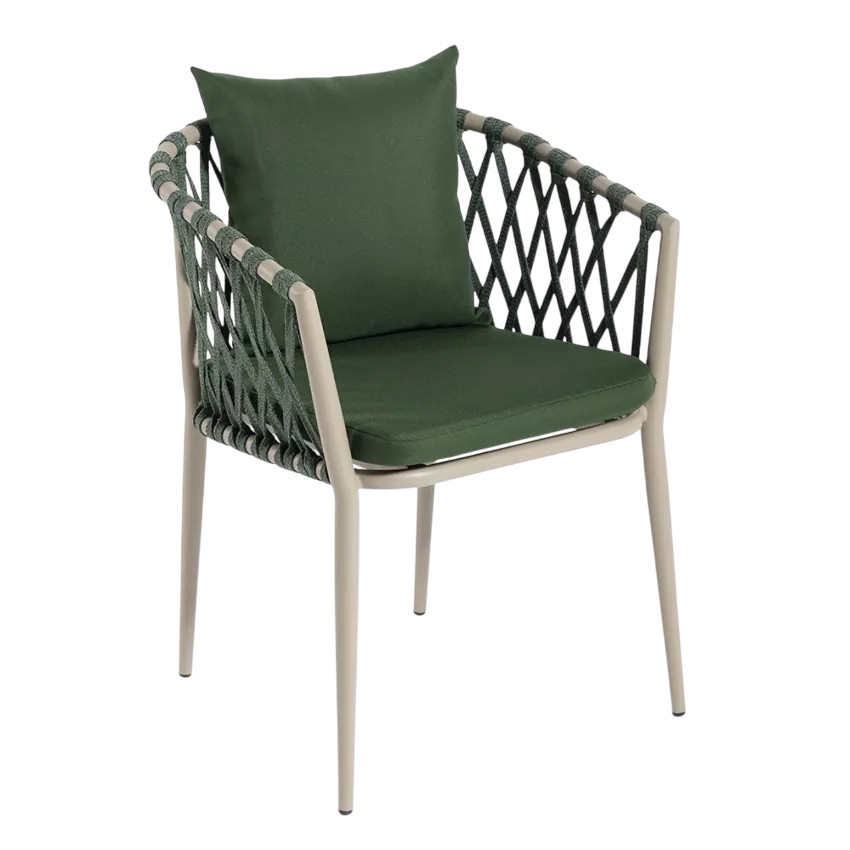 Sedia da giardino imbottita con braccioli Elicriso | Casamati
