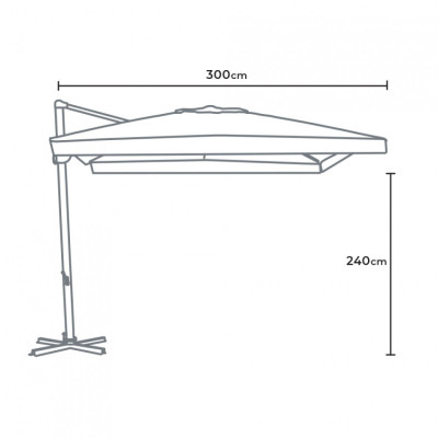 Ombrellone 3x3 regolabile Laguna in alluminio – Casamati