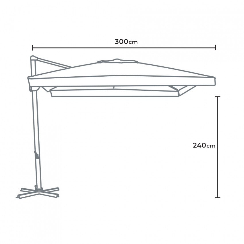 Ombrellone 3x3 regolabile Laguna in alluminio – Casamati