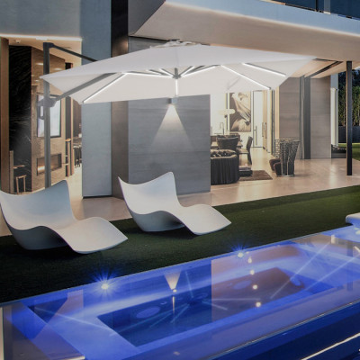 Ombrellone LED solare 3x3 Riva in alluminio – Casamati