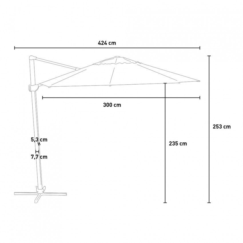 Ombrellone 3x3 Auro per terrazza e giardino – Casamati