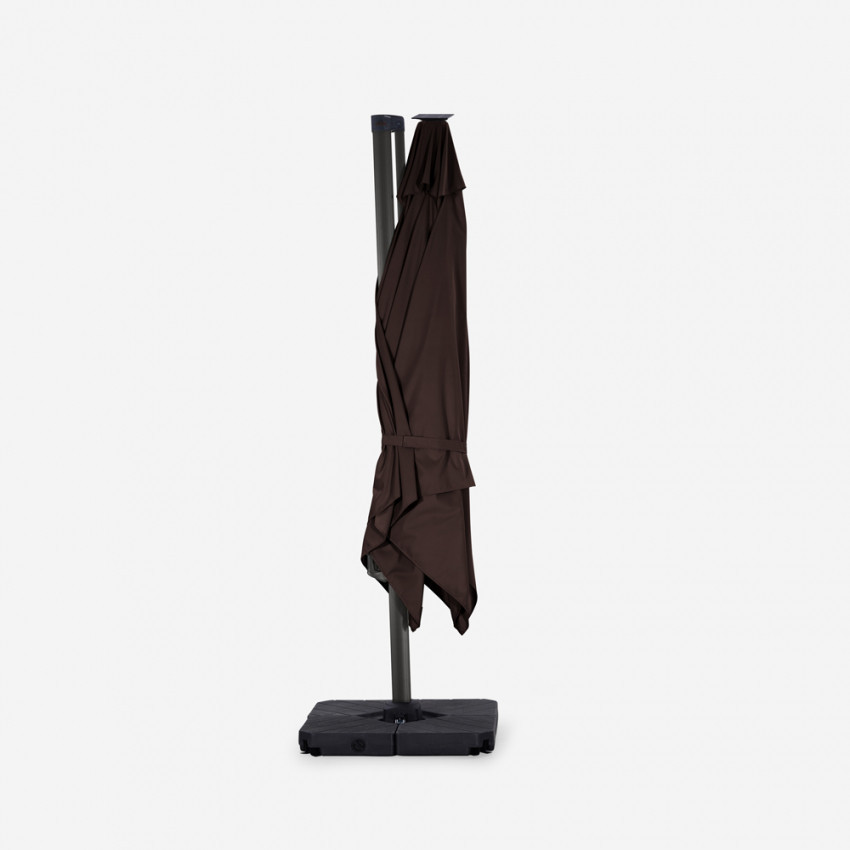 Ombrellone decentrato 3x3 marrone Aliz – Casamati