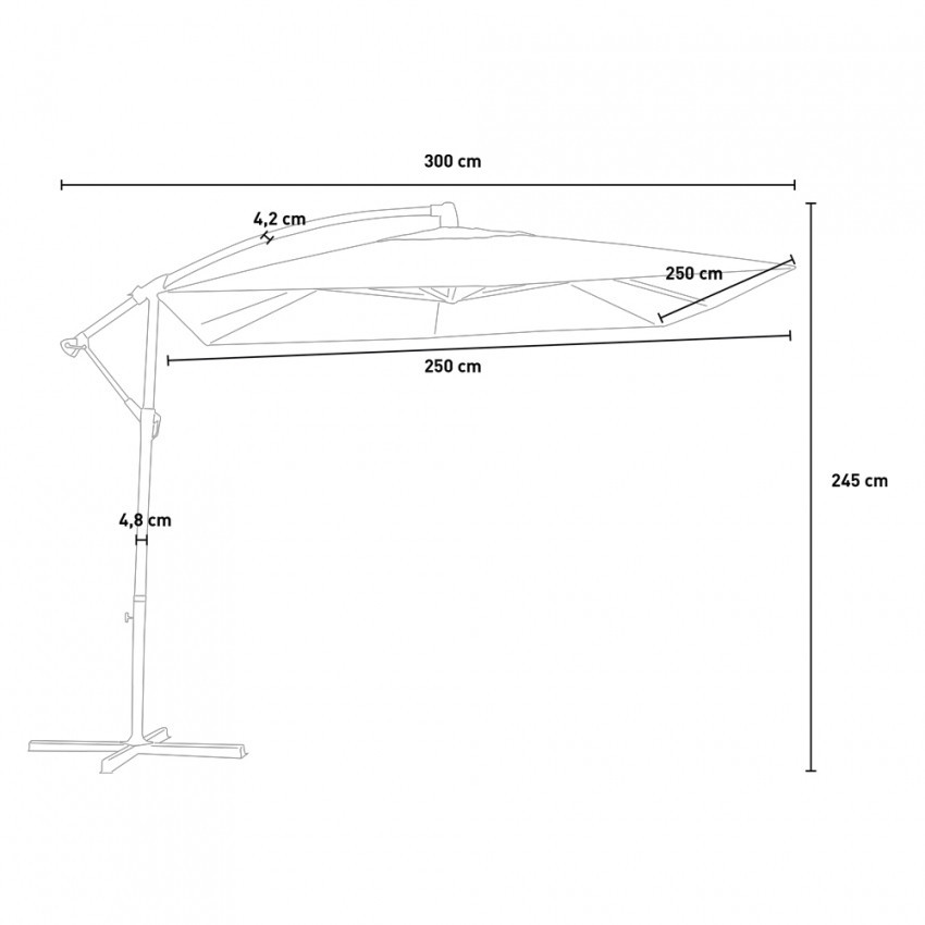 Ombrellone terrazza 2.5x2.5 Aqua in alluminio – Casamati