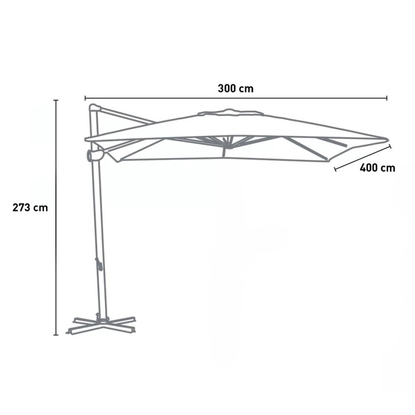 Ombrellone girevole 3x4m Nube in alluminio – Casamati