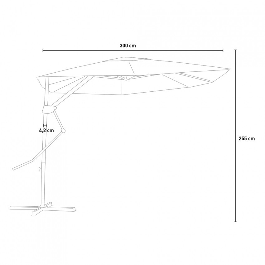 Ombrellone 3m bianco Aria per terrazza – Casamati