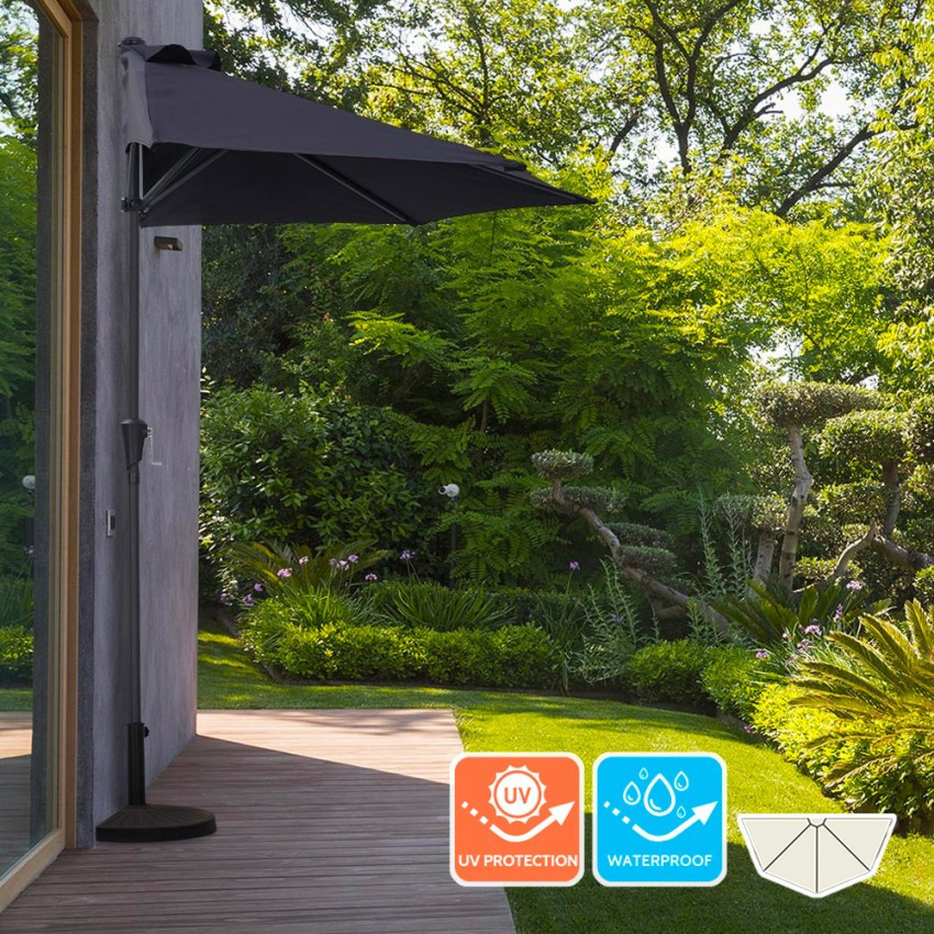 Ombrellone da parete nero Bora per giardino – Casamati