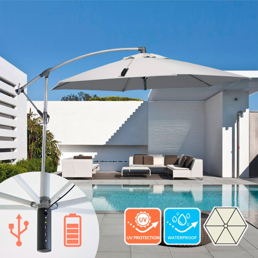 Ombrellone 3x3 USB e solare Baia anti UV – Casamati