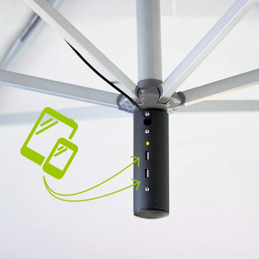 Ombrellone 3x3 USB e solare Baia anti UV – Casamati