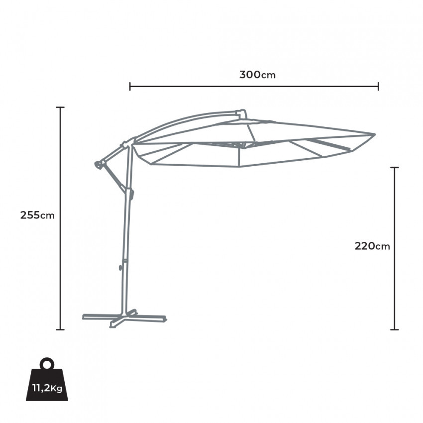 Ombrellone ottagonale 3m Luma in alluminio – Casamati