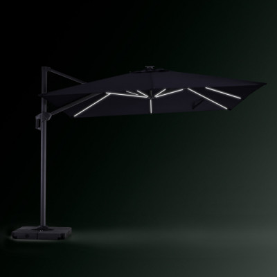 Ombrellone nero 3x3 LED Tido in alluminio – Casamati