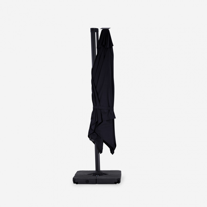 Ombrellone nero 3x3 LED Tido in alluminio – Casamati