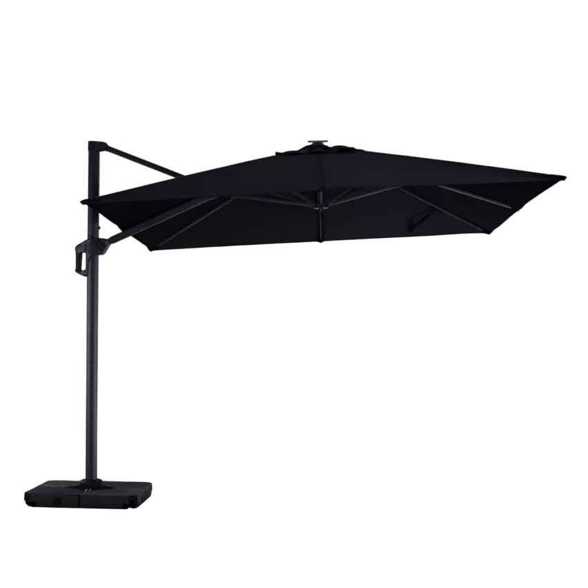 Ombrellone nero 3x3 LED Tido in alluminio – Casamati