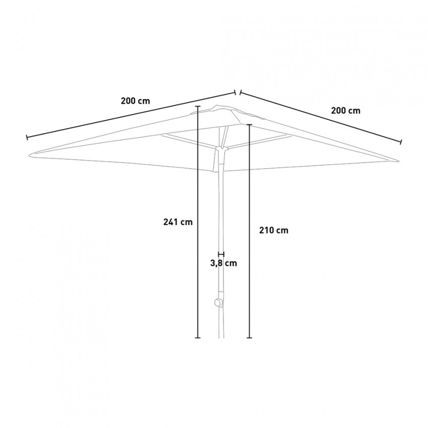 Ombrellone quadrato regolabile 2x2m giardino Faro - Casamati