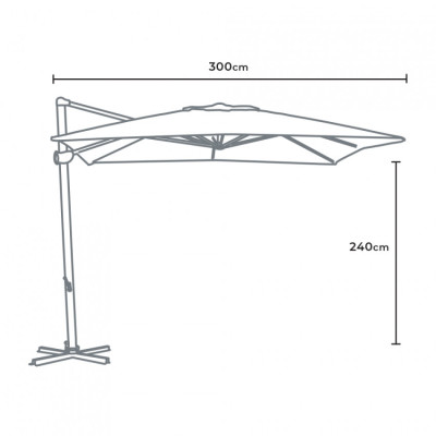 Ombrellone giardino terrazza regolabile LED 3x3 Soleggiato - Casamati