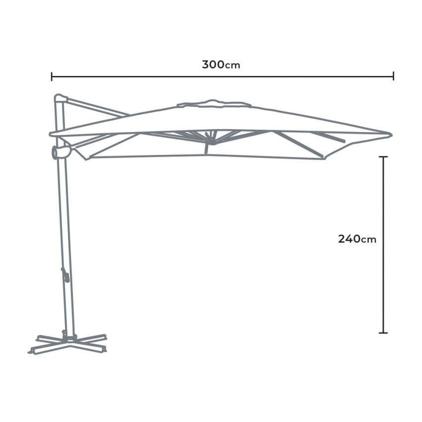 Ombrellone giardino terrazza regolabile LED 3x3 Soleggiato - Casamati
