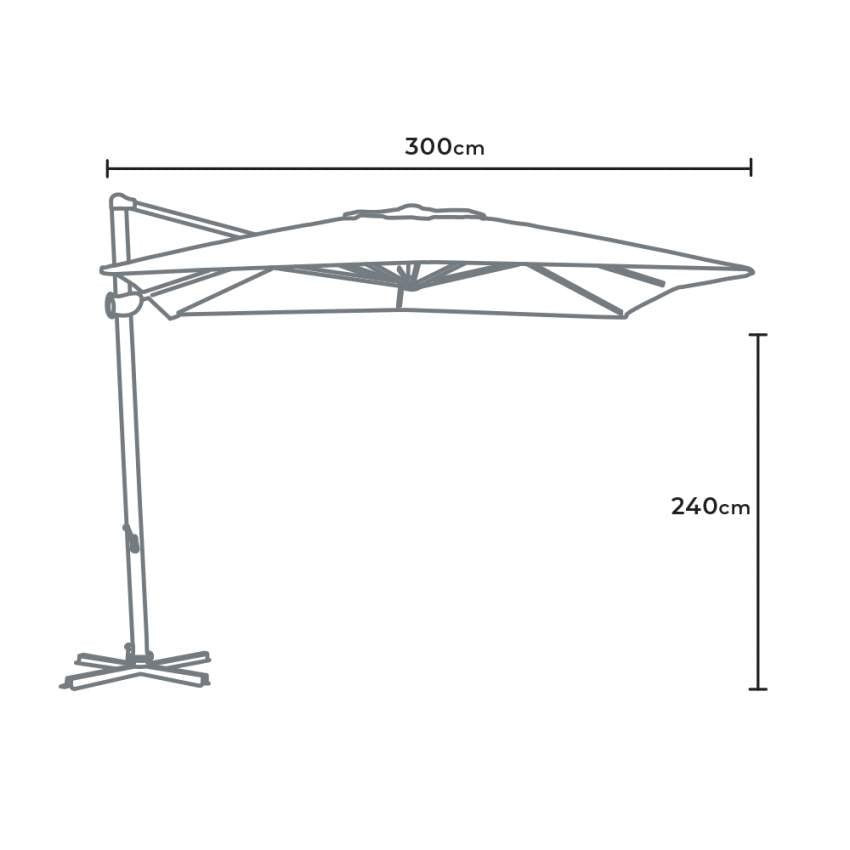 Ombrellone giardino quadrato 3x3 bar terrazza Azzurro - Casamati
