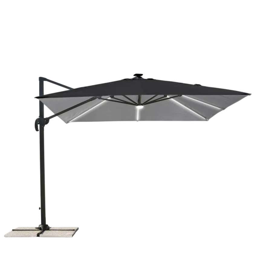 Ombrellone giardino terrazza regolabile LED 3x3 Soleggiato - Casamati