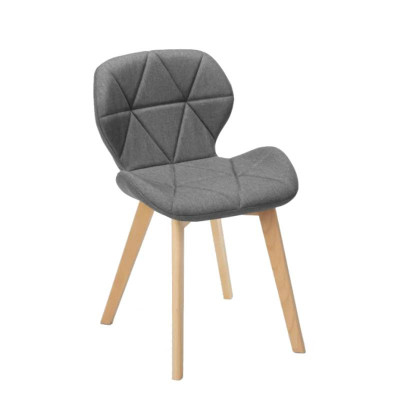 Sedia da cucina design nordico chic in legno e tessuto New York