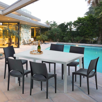 Set 6 sedie e tavolo 150x90 cm Camelot