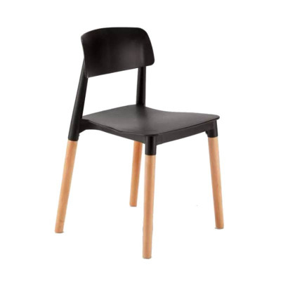 Sedia da cucina design moderno minimalista con piede in legno Londra