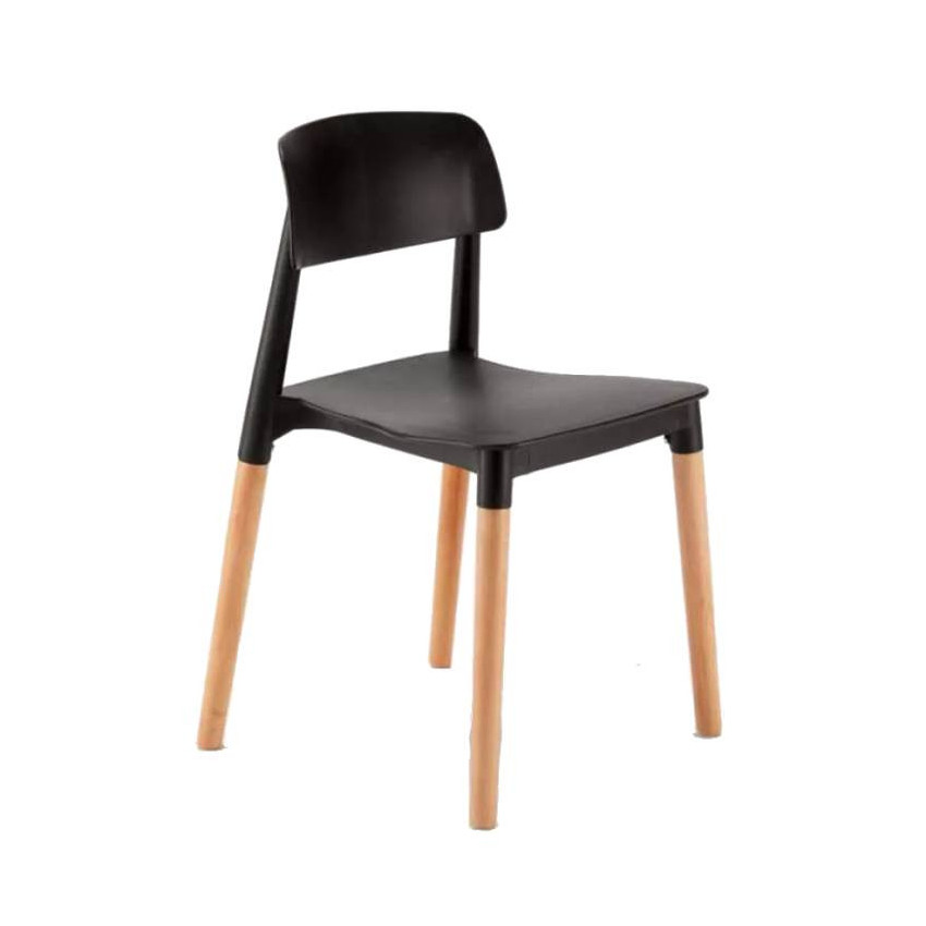 Sedia da cucina design moderno minimalista con piede in legno Londra