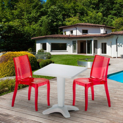Set tavolo 70x70 cm + 2 sedie Daiquiri fragola