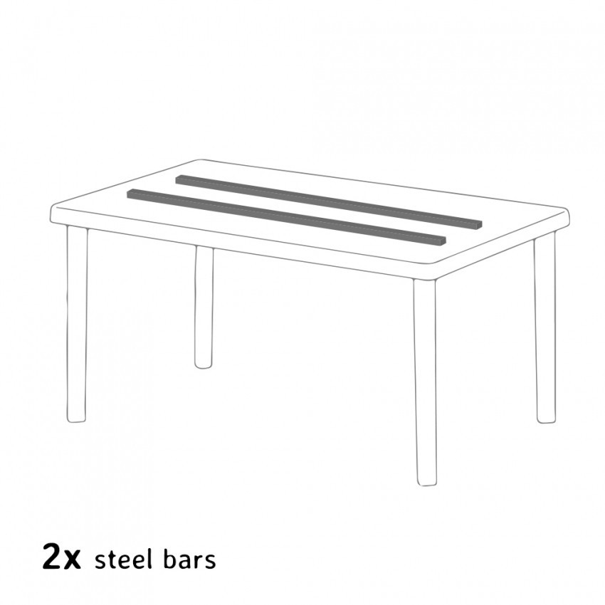 Set tavolo rettangolare 150x90 cm + 6 sedie Zombie