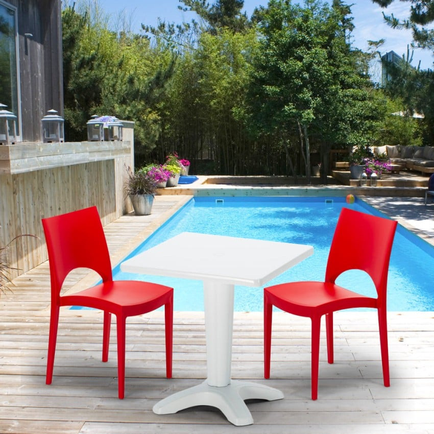 Set tavolo 70x70 cm + 2 sedie bar Tom Collins