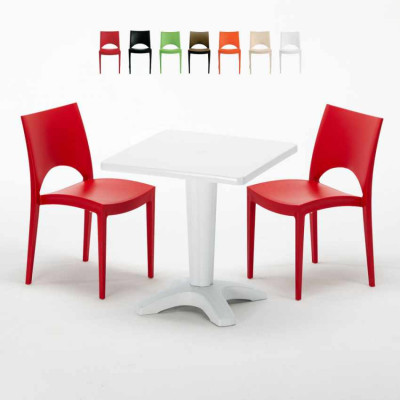 Set tavolo 70x70 cm + 2 sedie bar Tom Collins