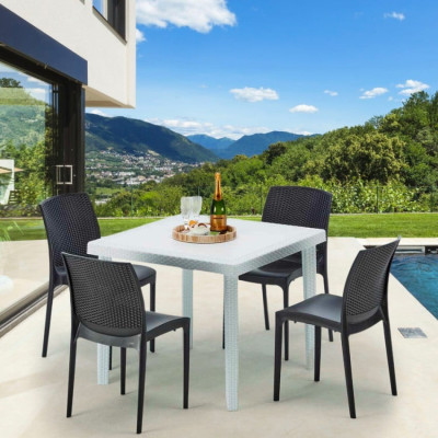 Set tavolo 90x90 cm + 4 sedie Dark and Stormy