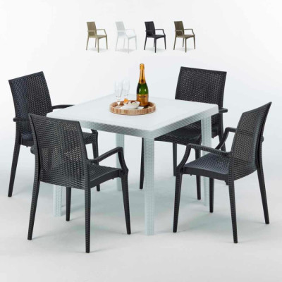 Set tavolo 90x90 cm + 4 sedie Boulevardier