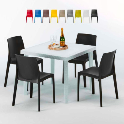 Set tavolo 90x90 cm + 4 sedie Negroni Sbagliato
