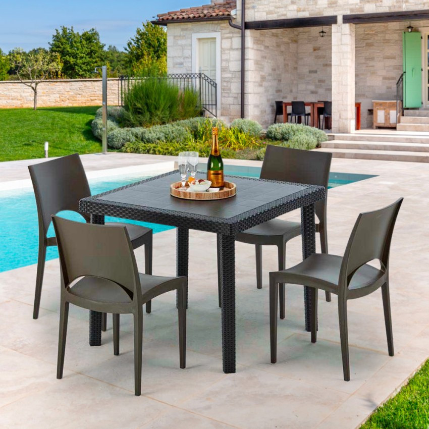 Set tavolo 90x90 cm + 4 sedie Cuba Libre
