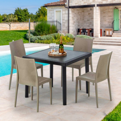 Set tavolo 90x90 cm + 4 sedie Clover Club