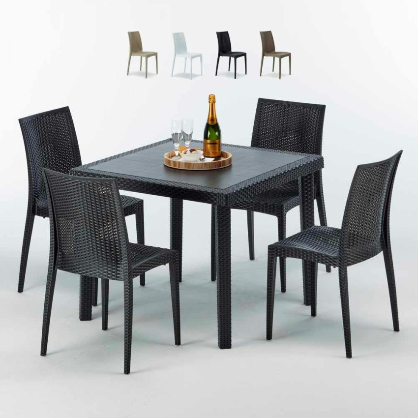 Set tavolo 90x90 cm + 4 sedie Clover Club