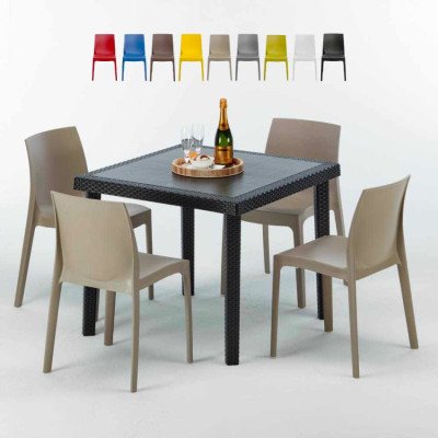 Set tavolo 90x90 cm + 4 sedie Rob Roy
