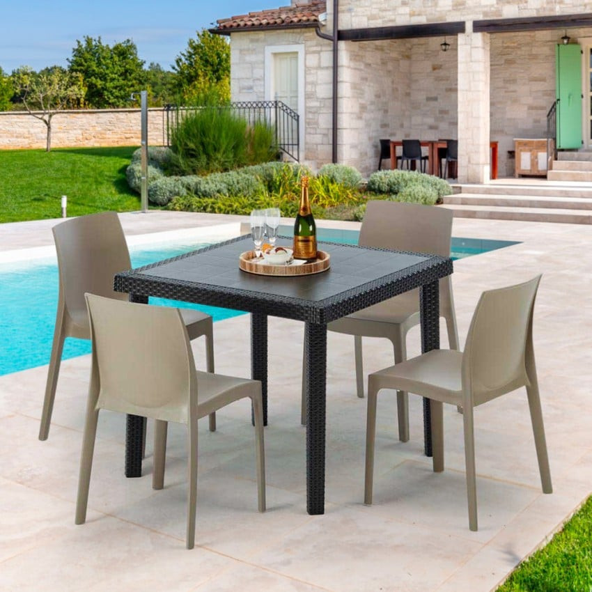 Set tavolo 90x90 cm + 4 sedie Rob Roy