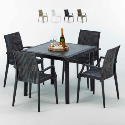 Set tavolo 90x90 cm + 4 sedie French Martini