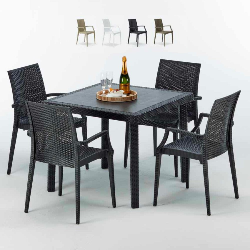 Set tavolo 90x90 cm + 4 sedie French Martini