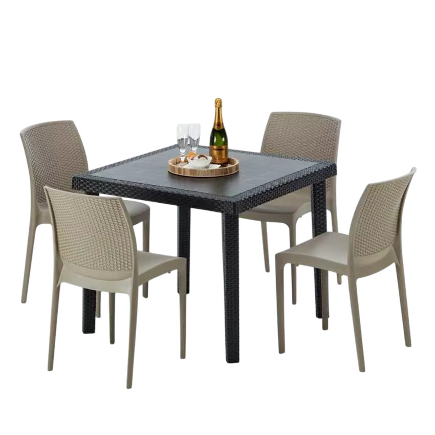 Set tavolo 90x90 cm + 4 sedie Sazerac