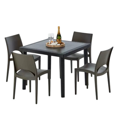 Set tavolo 90x90 cm + 4 sedie Cuba Libre