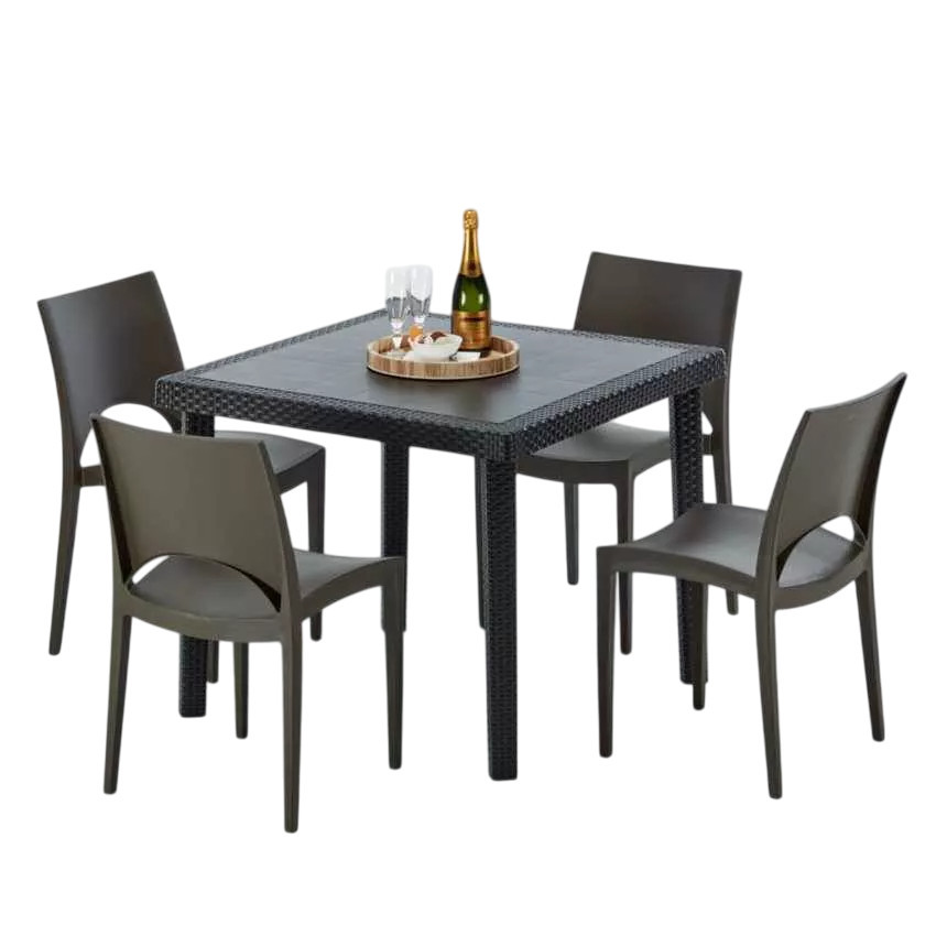 Set tavolo 90x90 cm + 4 sedie Cuba Libre