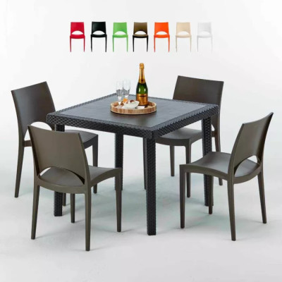 Set tavolo 90x90 cm + 4 sedie Cuba Libre