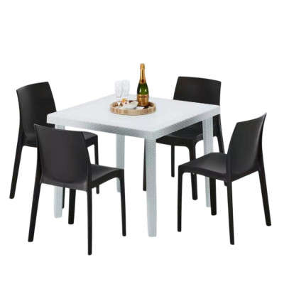 Set tavolo 90x90 cm + 4 sedie Negroni Sbagliato